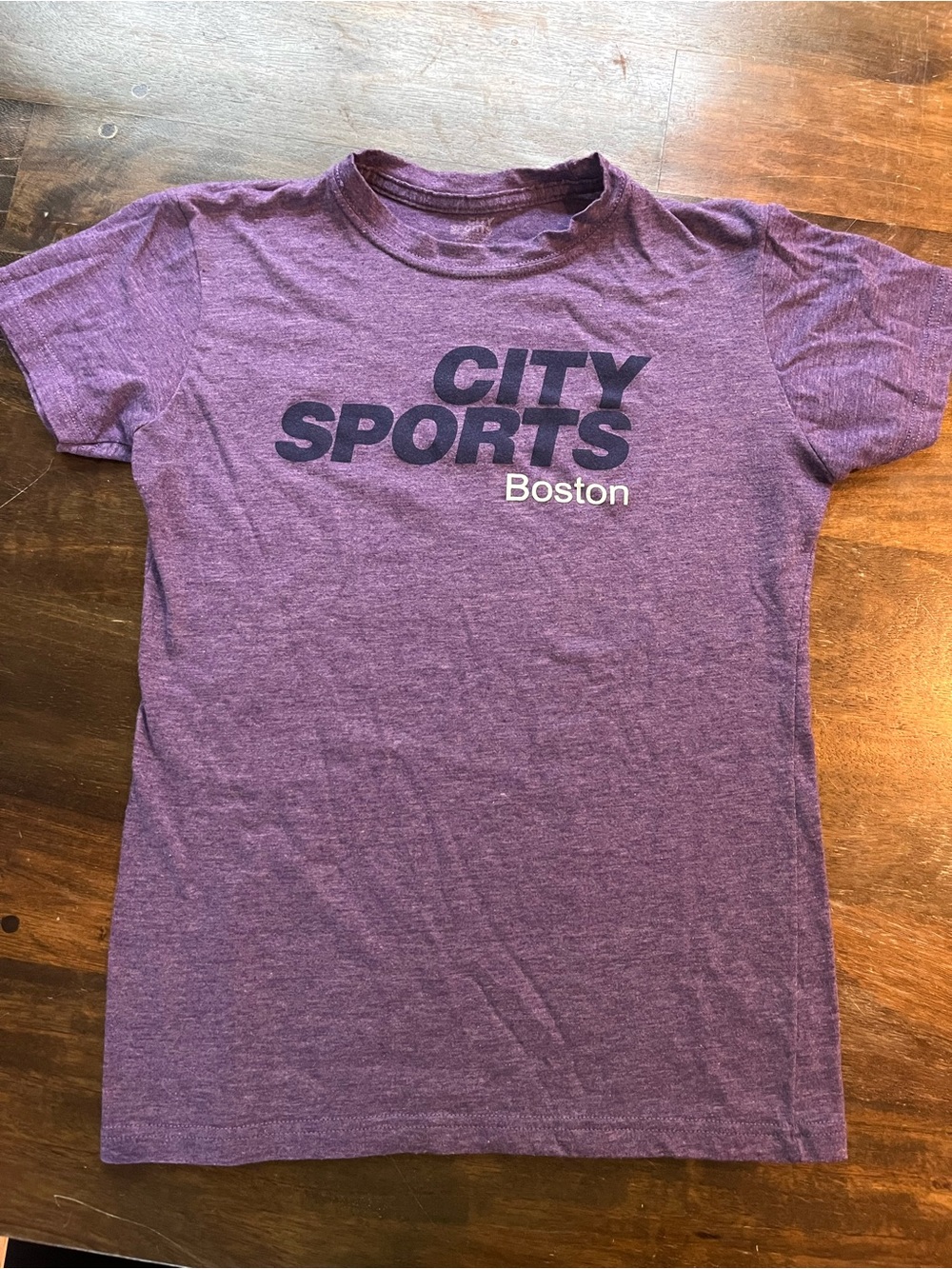 City Sports Boston Short Sleeve Tee in Heather Purple